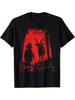 Men's Gothic 666 Satanic Goat Graphic T-Shirt - Black Demonic Print Cotton Stree