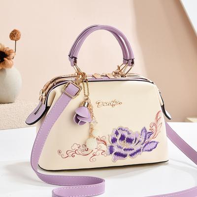 Women Fashion Embroidery Handbag New Large Capacity Floral Embroidered Shoulder Bag