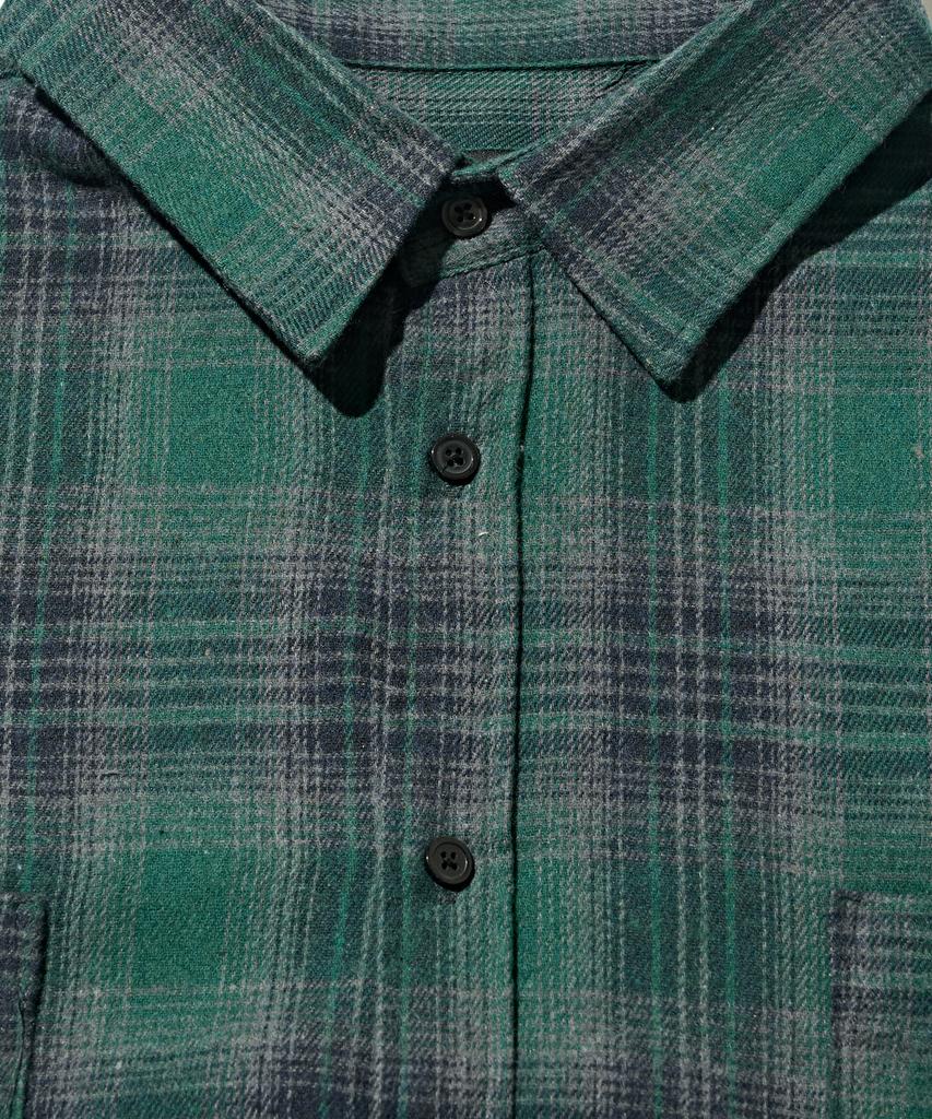 OTHERFITS Pocket Semi-Over Check Shirt (Green)