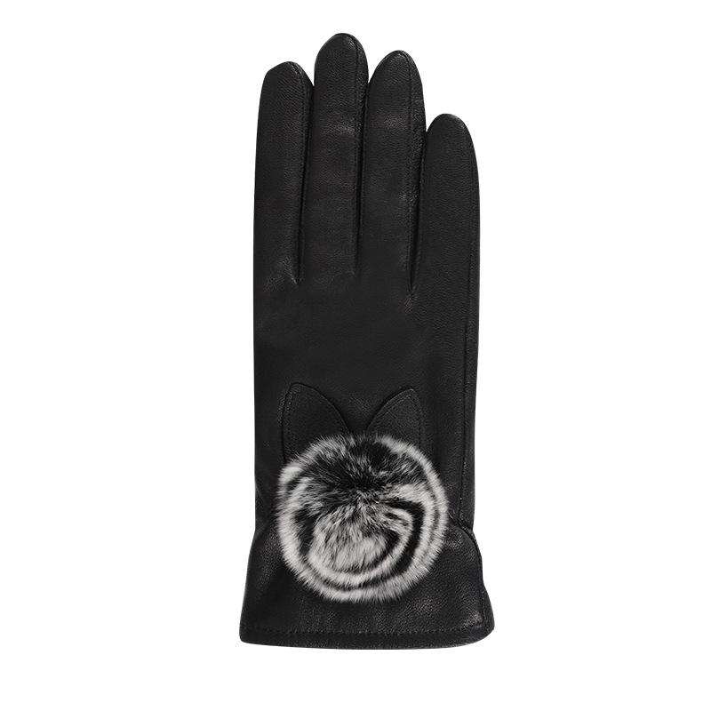 Women's Sheepskin Touch Screen Leather Gloves with Velvet – Perfect Gift
