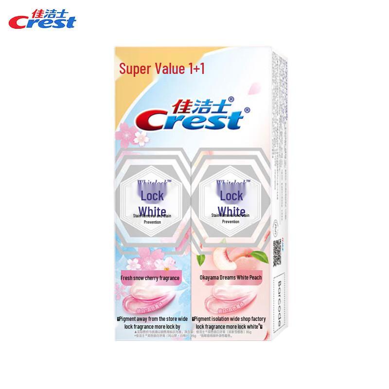 

Crest Dual-Color Whitening Toothpaste (Cherry Blossom + Peach)