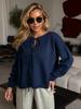 Women Tie Front Knit Cardigan Long Sleeve Crew Neck Sweater Casual Autumn Winter Top Lace-up Sweet Elegant Sweaters Jackets