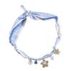 Delicate Fabric Chain Necklace Versatile Floral Heart Accent Soft Silk Blend Materials Casual Party Wear