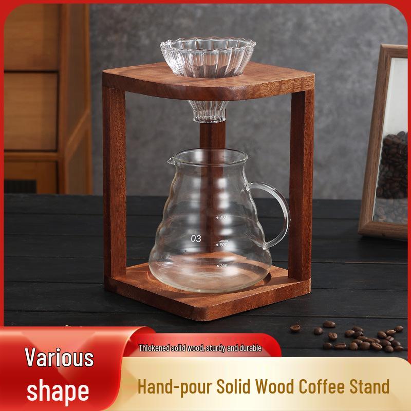 Sand Birch Solid Wood Pour-Over Coffee Stand with Filter Holder and Cloud Pot - Home & Commercial Use