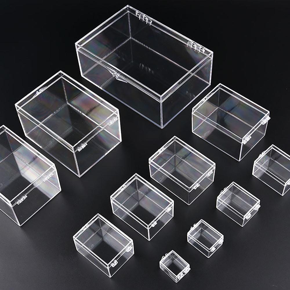 1Pcs Transparent Box Rectangular PC Plastic Box Specimen Collection Box Thickened Lid Display Sample Storage Box