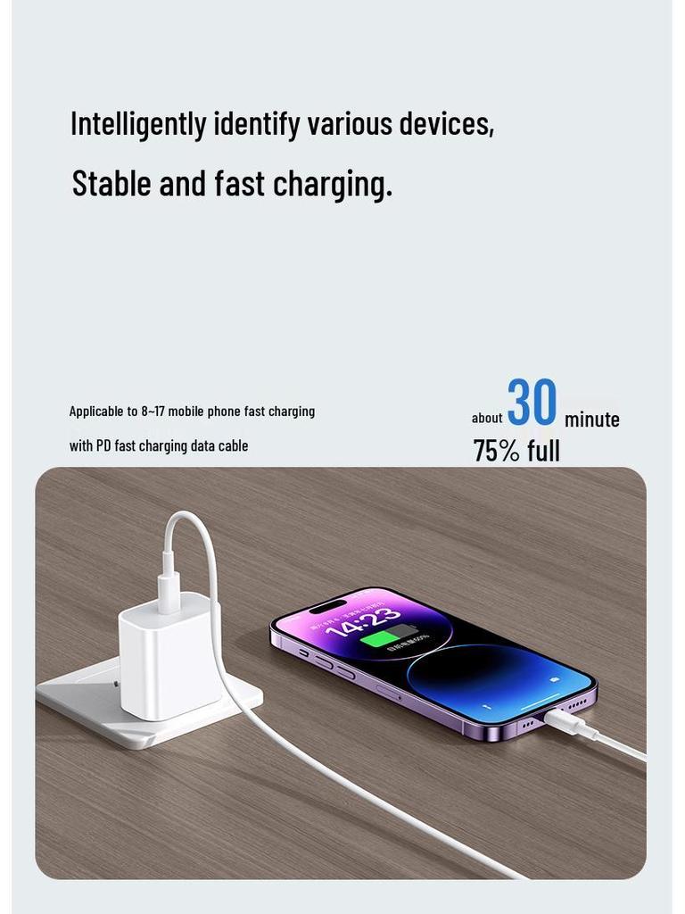30W Charger for iPhone 14/16 Pro Max with Fast Charging Cable