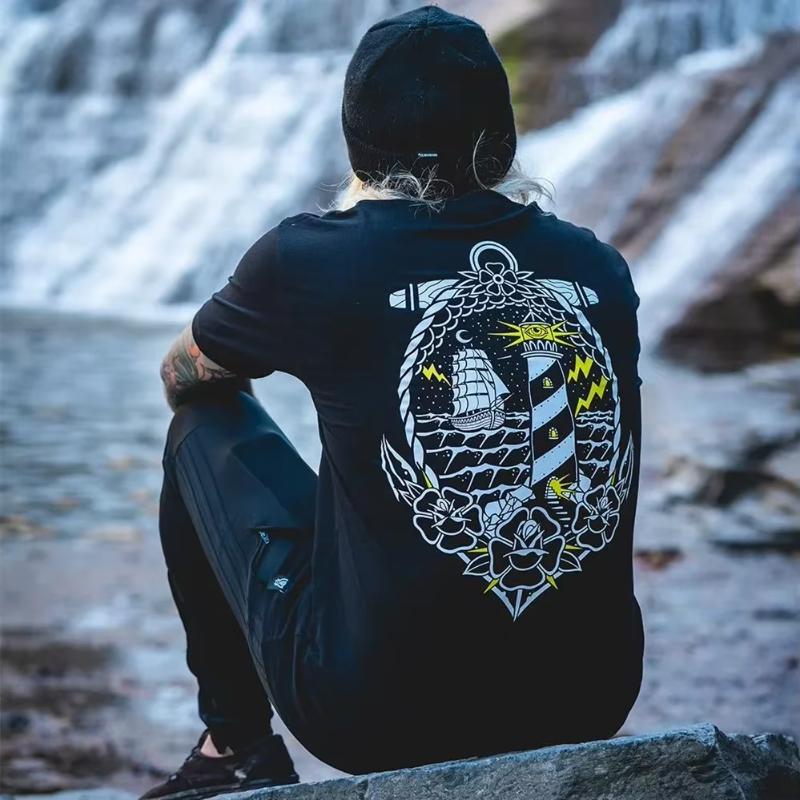 2025 Summer New trendy dark punk skull print Tshirt loose and fashionable cotton shortsleeved streetwear for men and women