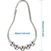 12pcs Durable Stainless Steel Shower Curtain Hooks with Rust Prevention and Five Rolling Beads