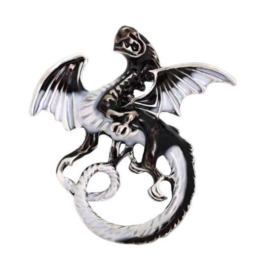 Winged Dragon Brooch Retro Colorful Dragon Brooch Pin Decorative Alloy Lapel Pin Clothes Accessory for Backpack Hats Jackets Decoration