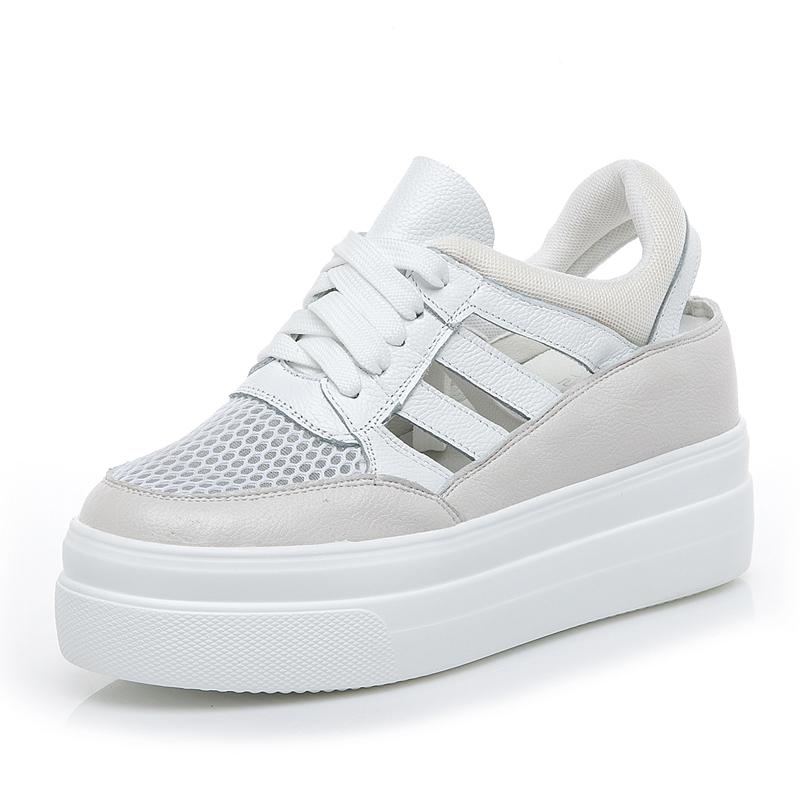 Мода 2024 Настоящая кожа Обувь на платформе Женские гладиаторские сандалии Женская обувь — фото 4