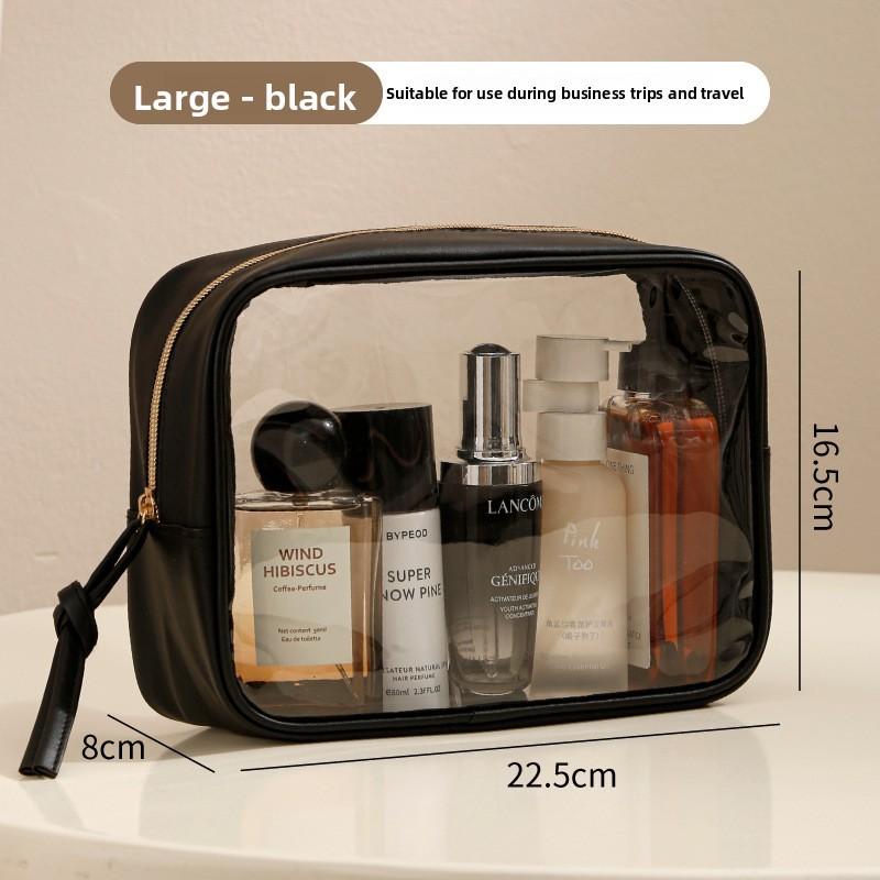 Portable Travel Toiletry Bag With Transparent Pvc Material And Large Capacity For Cosmetic Storage