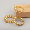 Nidin Hot Sale Chain Shape Hollow Design Personality Rings 4 Styles For Women Men Shiny Crystal Zircon Finger Jewelry Chic Gifts