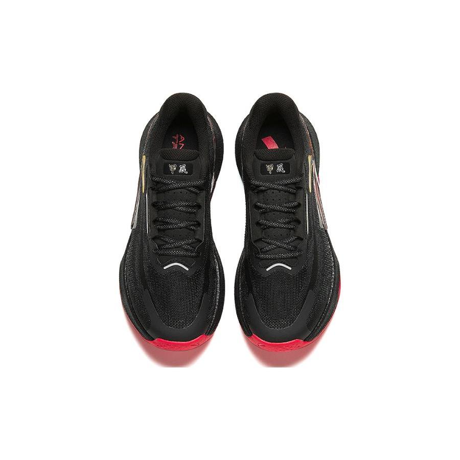 New Anta Cushioning Wear Resistant Low Top Training Shoes Men's Black Gold 112417788-6