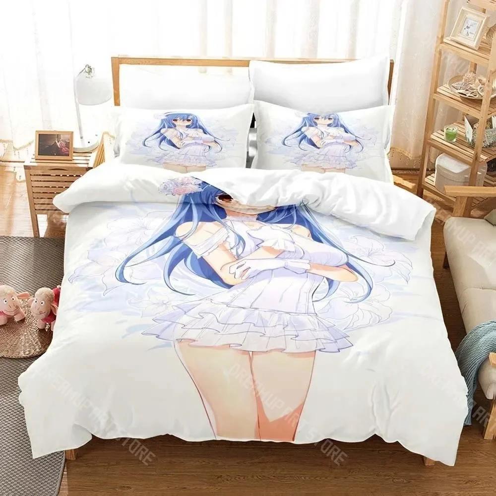 3D Anime Kawaii Girls Date A Live IV Bedding Set Single Twin Full Queen King Size Bed Set Adult Kid Bedroom Duvetcover Sets