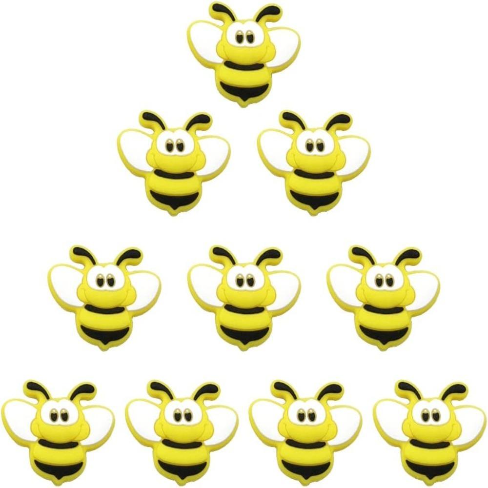 

Bee Bee Beads Cartoon Animal Cute Bee Shaped Necklaces Flat Loose Spacer Keychain Making