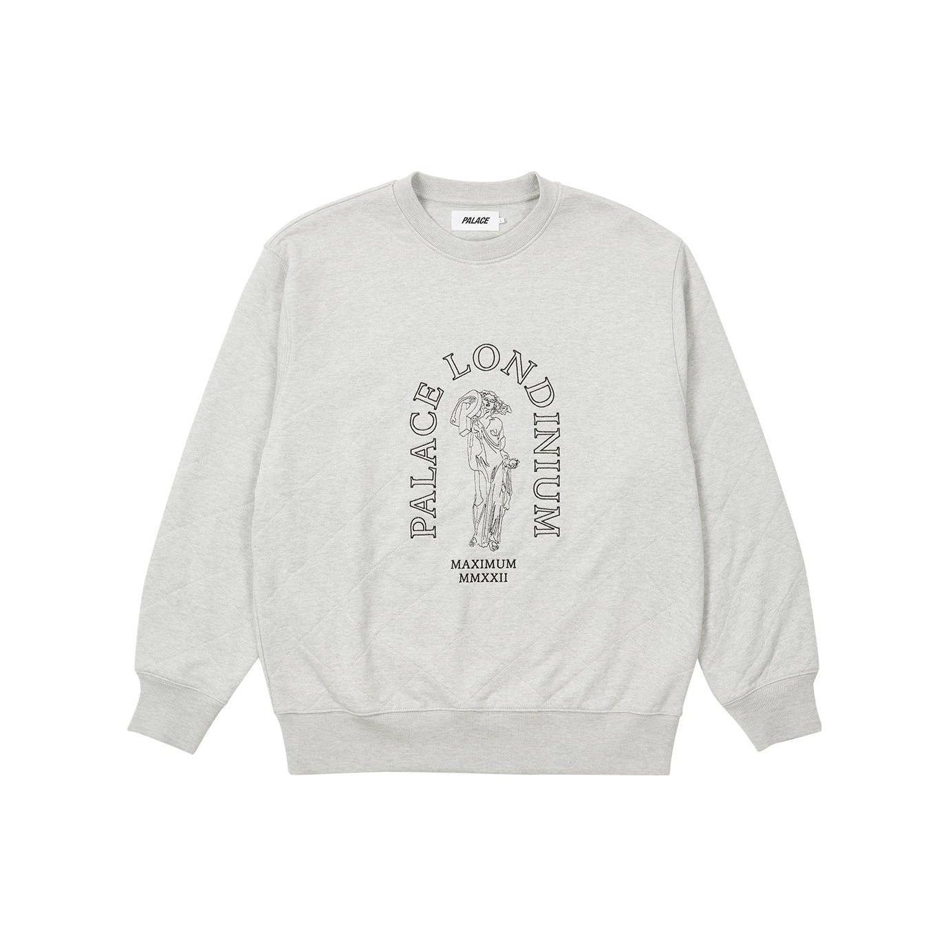 

Стеганые топы унисекс цвета серого меланжа Palace Londinium P23CS227