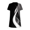 Women's Fashion Casual V-neck Short Sleeve Button Retro Color Block Splicing Print Dress