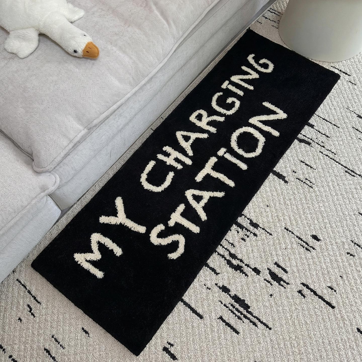

Korean Style Thickened Non-Slip Bathroom Floor Mat with Personalized Letter Flocking - Water-Absorbing Foot Pad/ Carpet 45x130cm