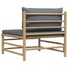 VidaXL Garten-Mittelsofa mit Dunkelgrauen Kissen Bambus