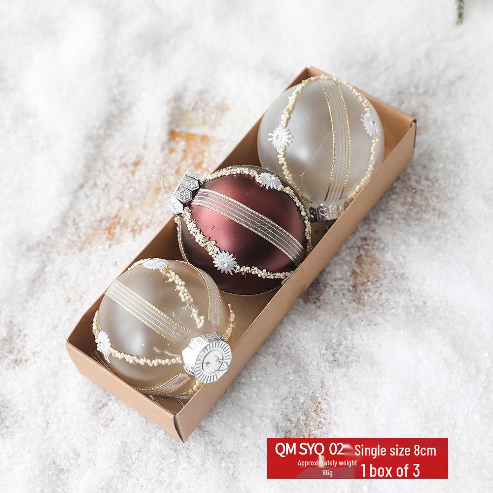 Christmas Tree Ornament Set: Nine Painted Macaron Candy Color Irregular Balls