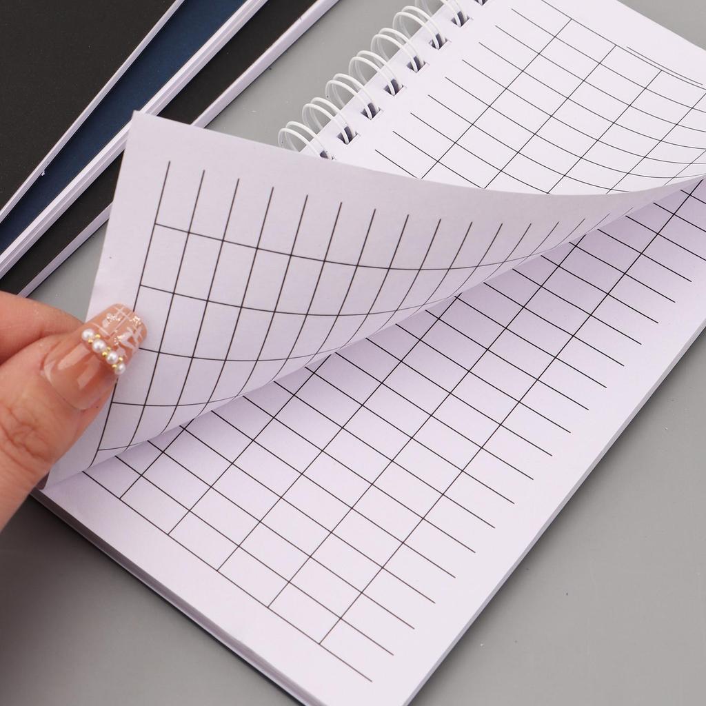 A6 Coil Spiral Notebook, Multi-Functional Grid Ruled Memo Pad, Portable Daily Journal Notepad for School Office Quick Recording