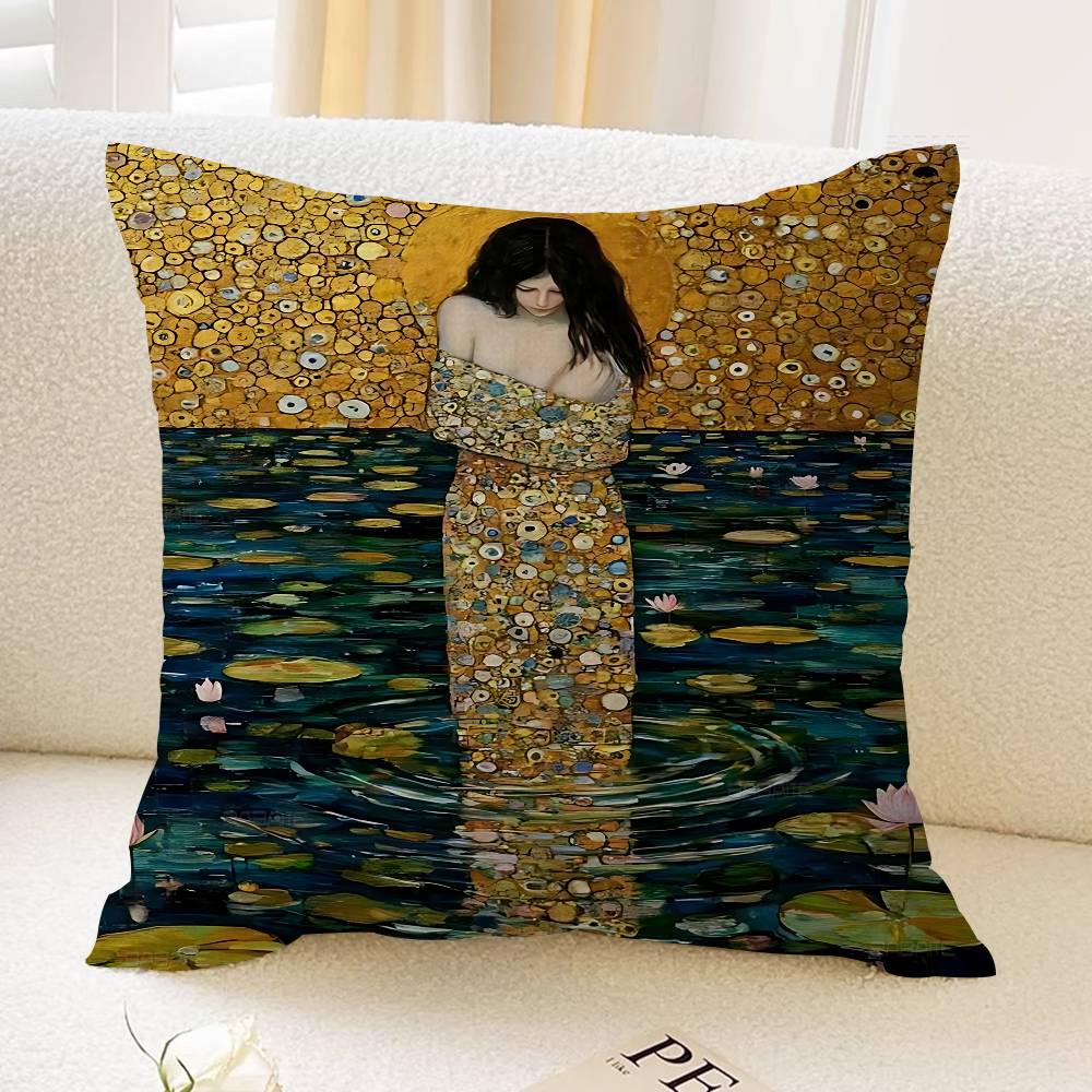 Artiest Gustav Klimt Klassieke Collectie Kussen Anime Kussen Bank Bed Hoofdkussenhoes Kussenhoes 45x45 Cm Mode 45x45cm