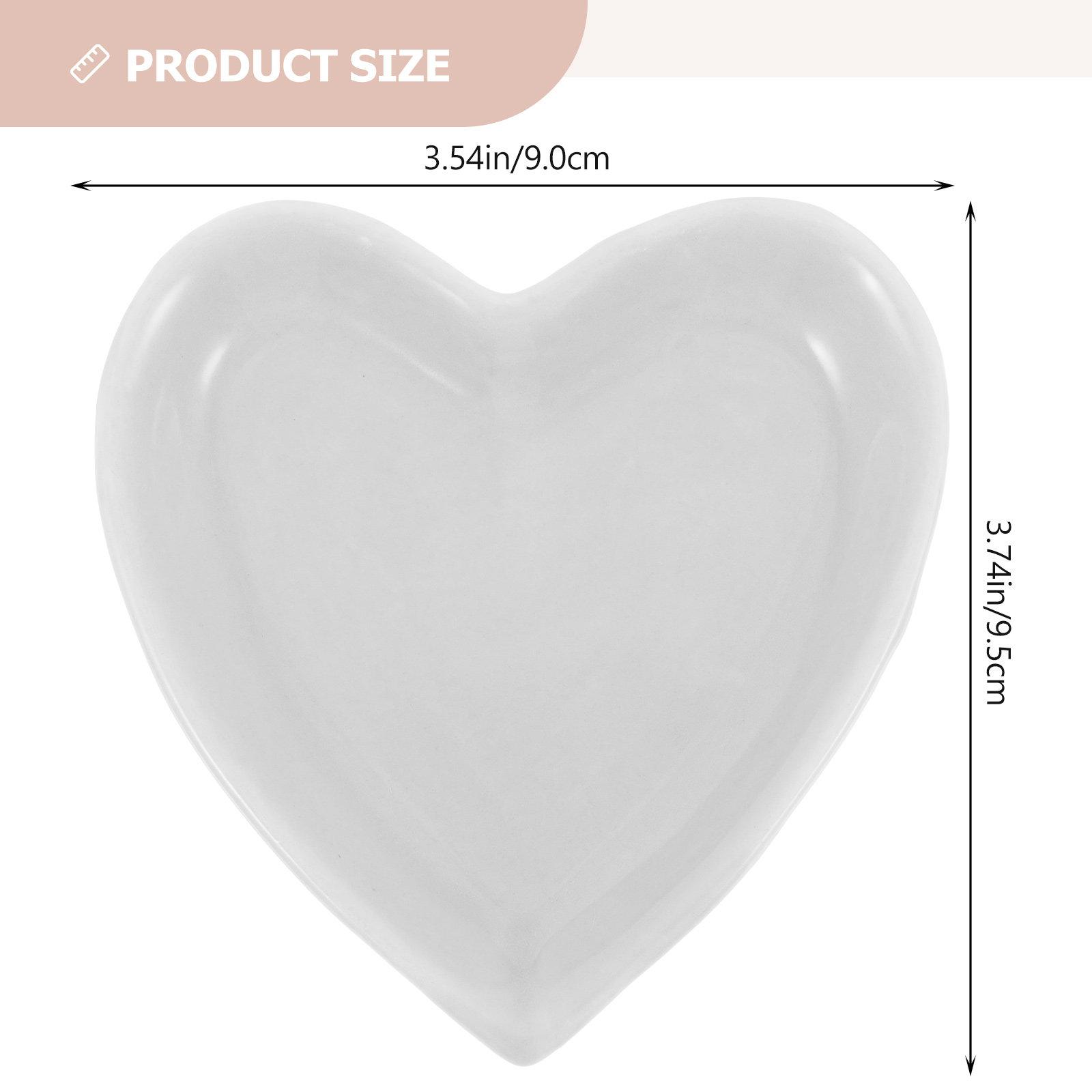 

Ceramic Heart Jewelry Display Tray Ring Holder Earring Dish Necklace Bracelet Storage Plate Decorative Trinket Organizer Home білий