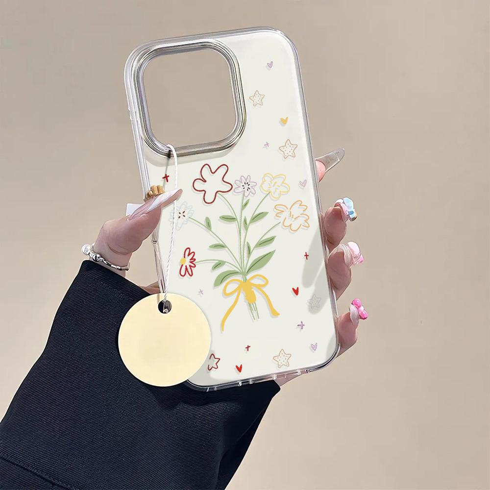 Painted Phone Case for iPhone 12 13 15 16 iPhone 16 12 13 14 15 Pro  14 15 16 Pro Max Coverage Shockproof Anti-Fingerprint Fresh Style Protective Case