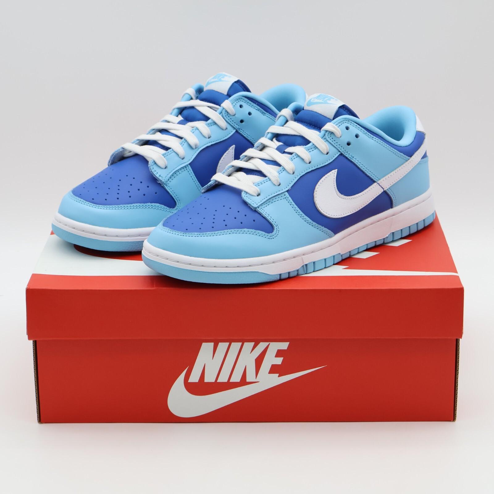 DM0121-400 Nike Dunk Low Retro Qs Аргон Синий Белый Сакс Королевский Синий Аква (Мужской) 10.5