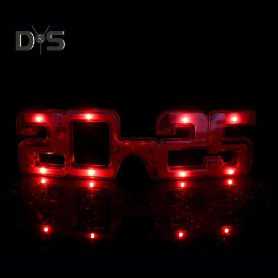 New Year Party LED Light Up Glasses 2025 Number Luminous Glasses 3 Lighting Modes Cosplay Birthday Party Photo Prop