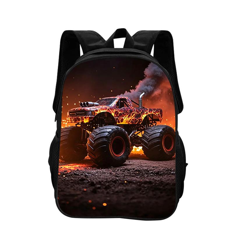 Monster Jam Cartoon Print Rugzak Nieuwe Trend, Grote Capaciteit, Beste Campusmaatje voor Leerlingen van de Basisschool en Middelbare School