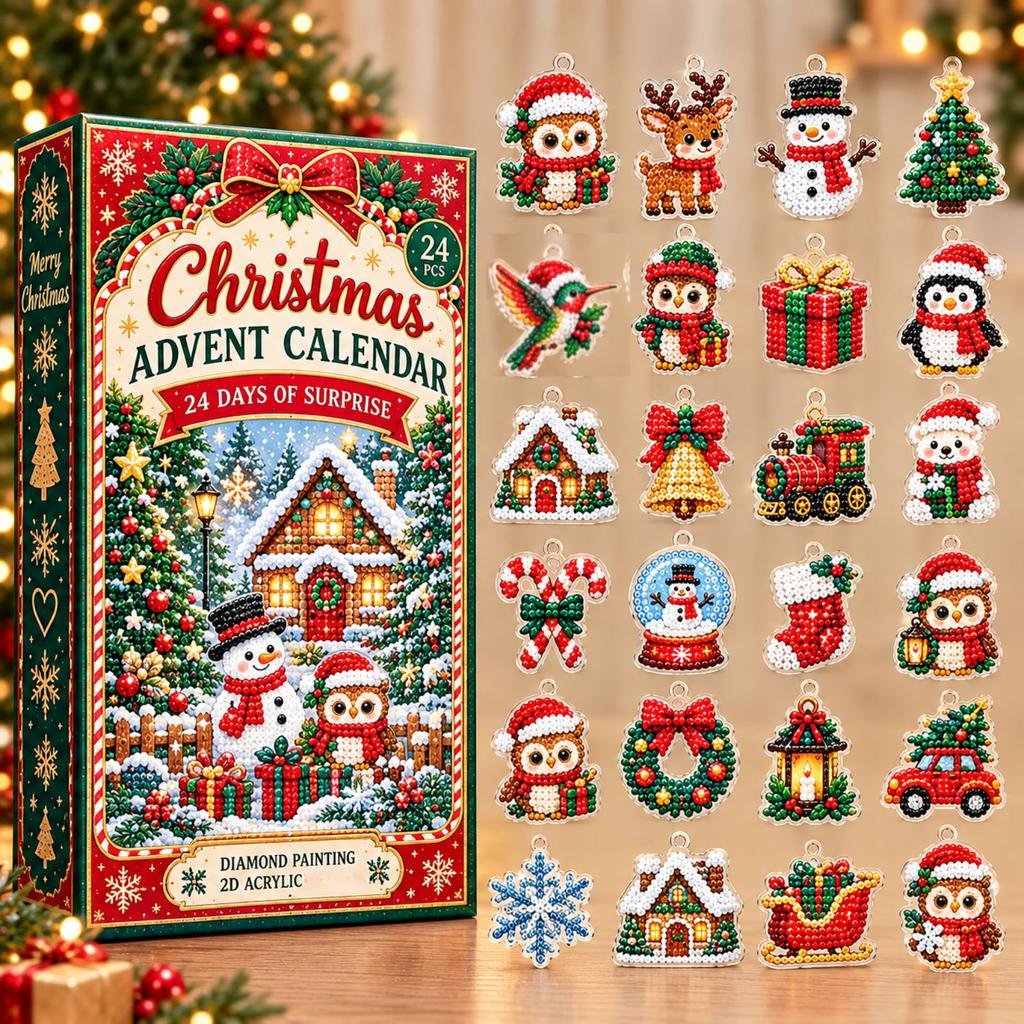 Christmas Advent Calendar Kit - Days of 2D Acrylic for Holiday DIY