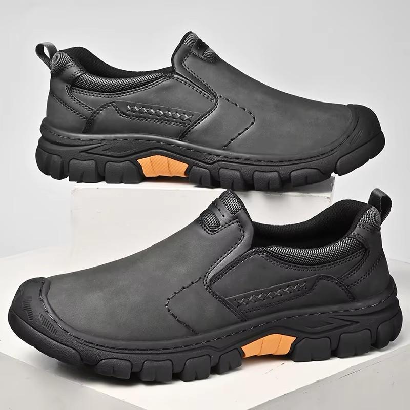 Male Driving Sneakers Male Travel Shoes Men's Leather Loafers Non Slip Walking Flats Breathable Outdoor Slip On Casual Shoes