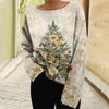 Damenmode Langarm Weihnachten Schneemann Schneeflocke Druck Jacke Strickjacke