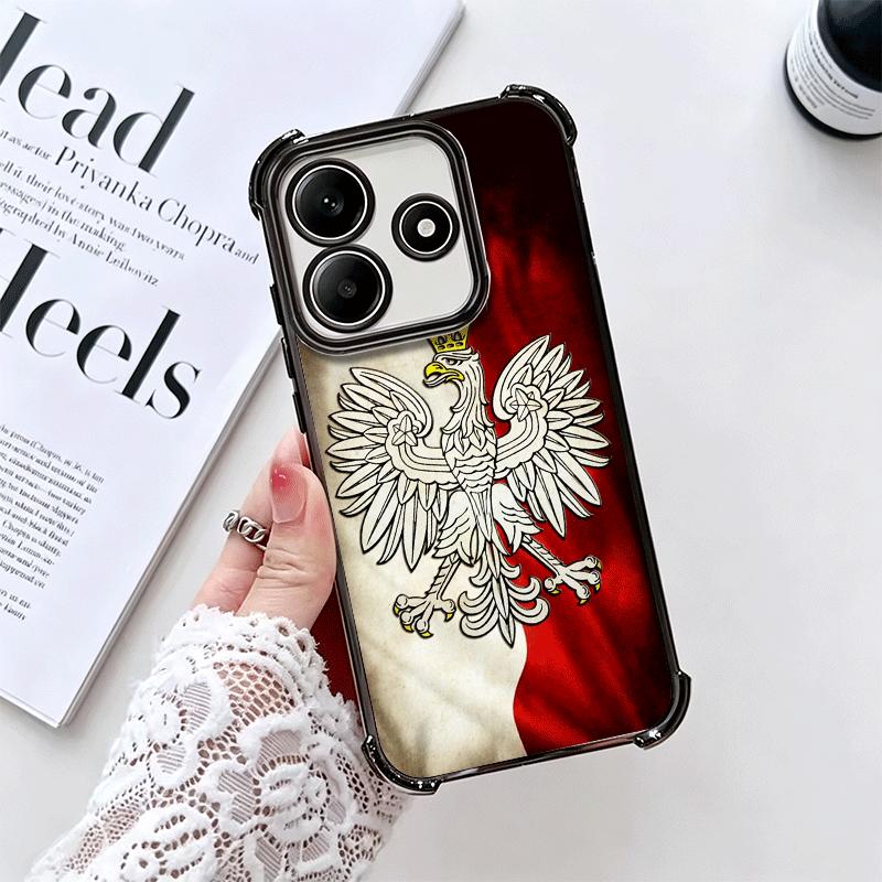 Poland Flag White Red Soft Phone Case For Xiaomi Redmi Note 14 15 Pro Plus 13 12 11S 11T 5G 10 9S 9 Plating Anti-Fall Fundas