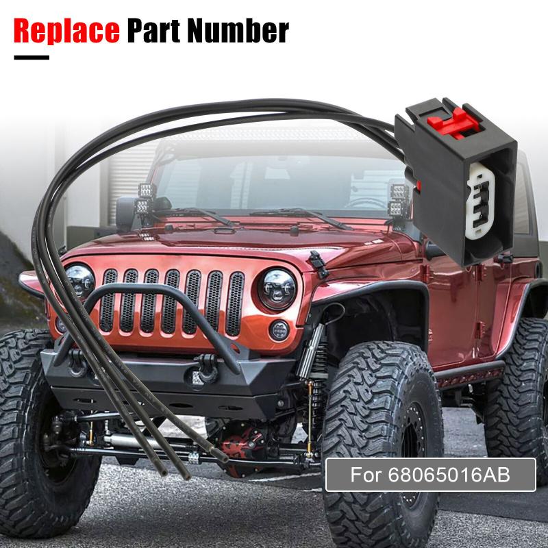 1 set cablaj conector pentru semnalizator de întoarcere față pentru mașină, compatibil pentru Jeep Jk 68065016AB 2007-2018