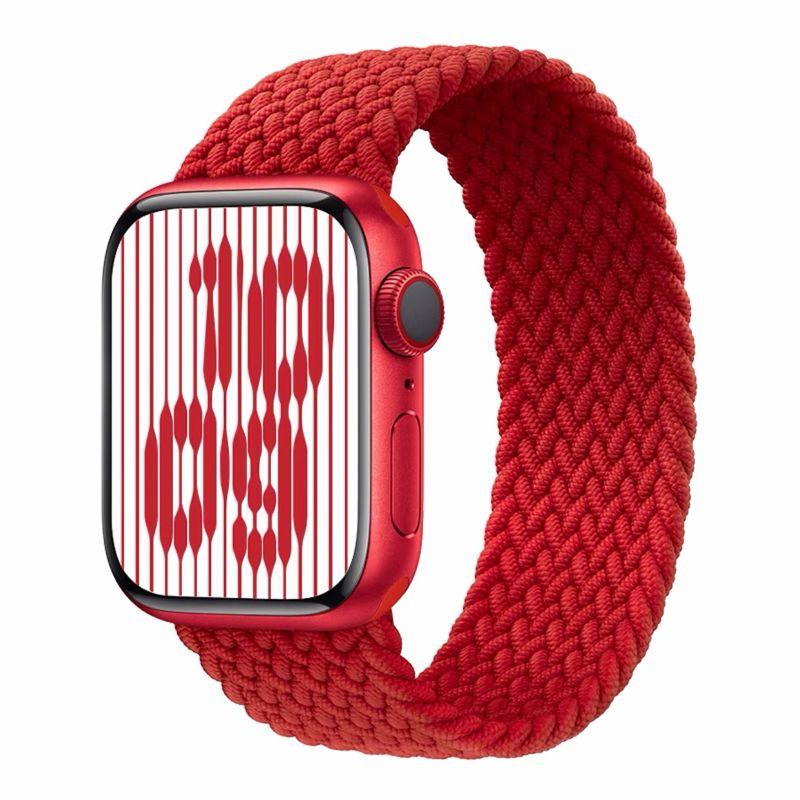 

Applicable to Apple Watch Apple Watch Band Iwatch6/7 Generation Elastic Woven Nylon Huaqiang North S8 Neutral Red 35mm interface [M code for 176-188mm wrist]]
