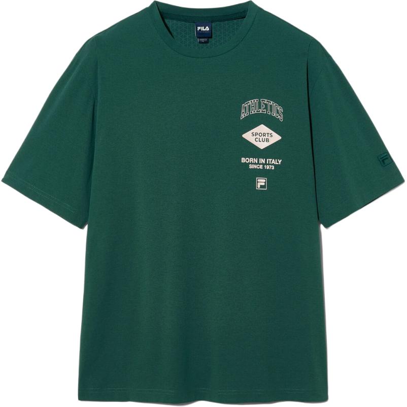 FILA T Shirts Unisex Green Crew Neck FS2RSH2107XDGR