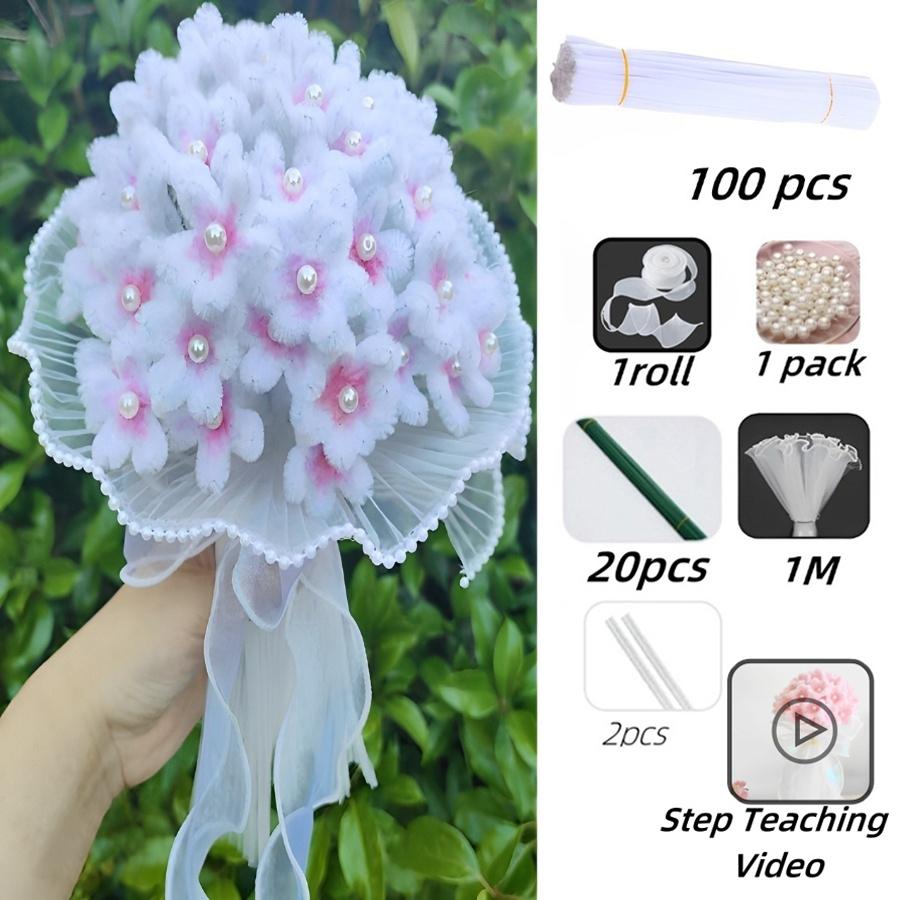 

100 шт. Кольорові йоржики для трубок для DIY художніх та ремісничих матеріалів, Йоржики для трубок для рукоділля, Синельні стебла для креативних прикрас