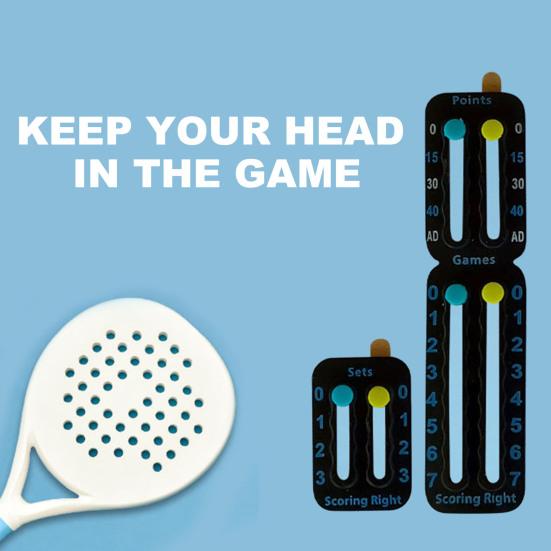 2 Stück Scorer für Tennisschläger und Padel Einfach montierbar Kleines Anzeigetafel Zähler Tragbarer Punktzähler zum Aufzeichnen von Punkten Spielen Sätzen