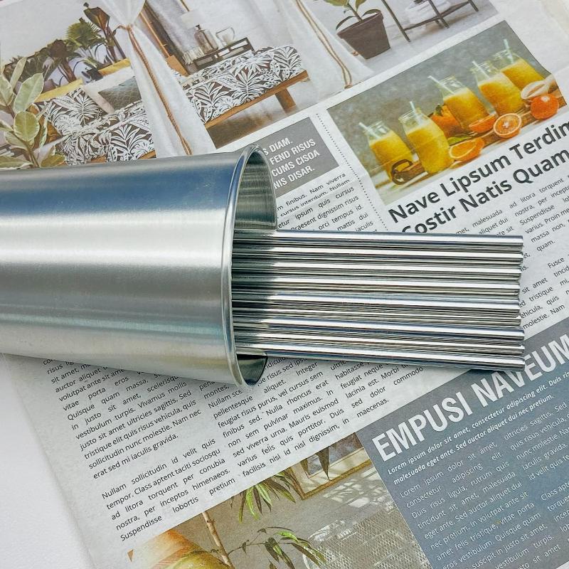 20Pcs Reusable Durable Stainless Steel Drinking Straw For Juice Milk Tea Coffee Silver