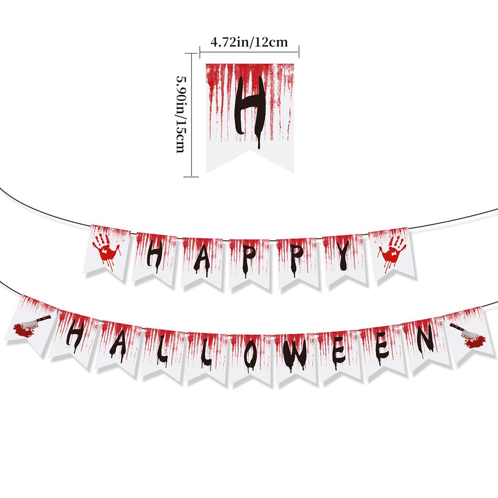 250,000 Holy Day Party Decoration Horror Blood Theme Birthday Flag Blood Knife Latte Power Strip Set