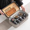 Black Pottery Kung Fu Tea Set Side Pot Household Outdoor Travel Gift Set Portable Simple Japanese Set