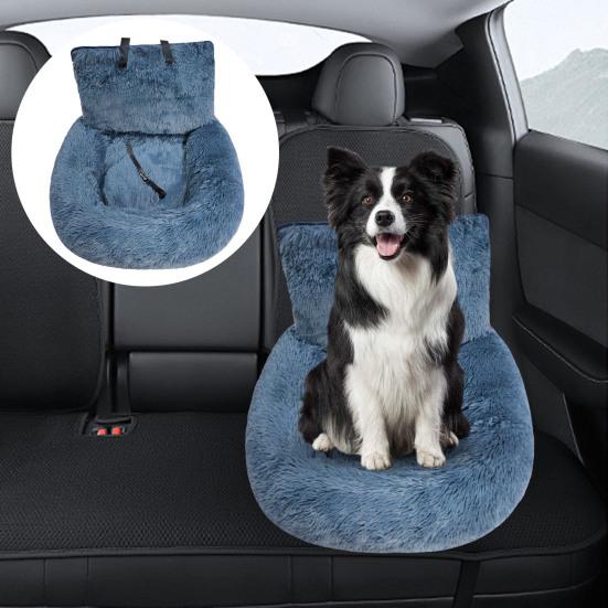 Dog Car Seat Soft Washable Pet Booster Car Seat with Safety Leash Plush Velvet Puppy Car Travel Carrier Bed for Small Medium Large Dogs