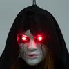 Hanging Ghost with Illuminated Red Eyes Creepy for Entryways