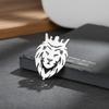 Stainless Steel Animal Brooch Lion Vintage Lapel Pins Suit Collar Badges  Trendy Gift