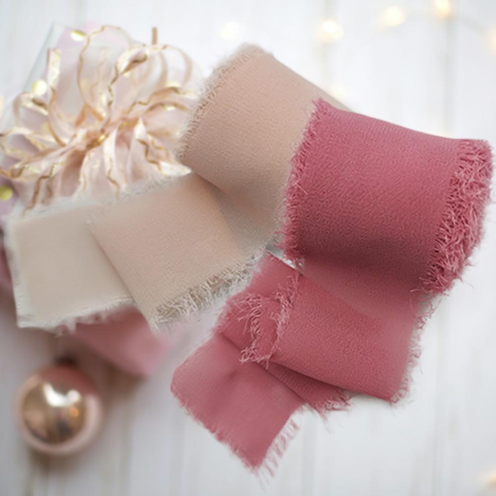 Ausgefranstes, faltiges Chiffon-Seidenband, Hochzeits-Blumenstrauß, Wickeldekoration, Requisite