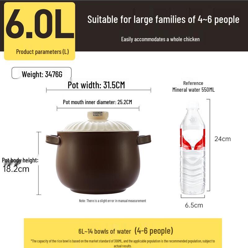 Chui Da Huang 6L Ceramic Clay Pot