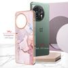 For OnePlus 11 5G TPU Case with IMD Marble Pattern Electroplated Back Cover