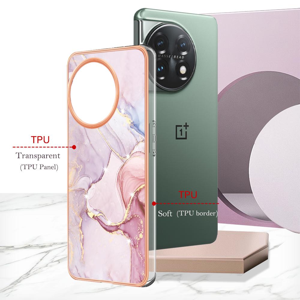 For OnePlus 11 5G TPU Case with IMD Marble Pattern Electroplated Back Cover